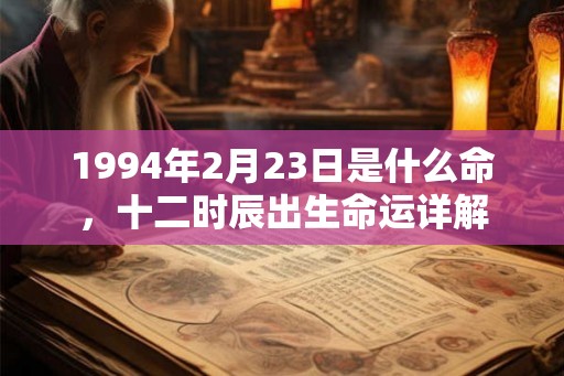 1994年2月23日是什么命，十二时辰出生命运详解