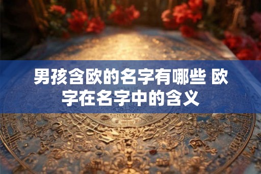 男孩含欧的名字有哪些 欧字在名字中的含义