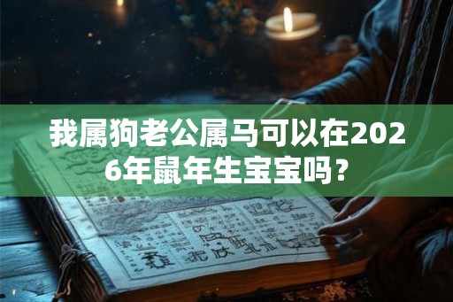 我属狗老公属马可以在2026年鼠年生宝宝吗？