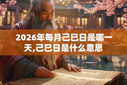 2026年每月己巳日是哪一天,己巳日是什么意思