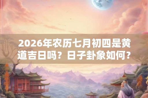 2026年农历七月初四是黄道吉日吗？日子卦象如何？