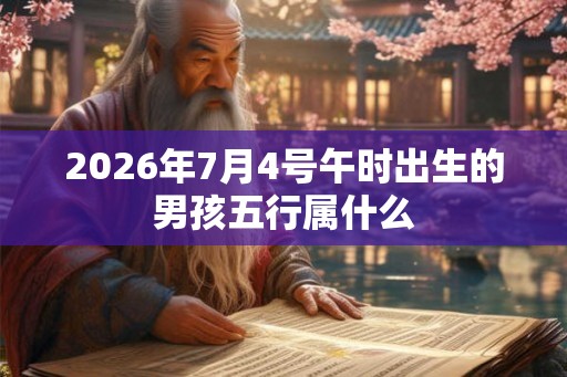 2026年7月4号午时出生的男孩五行属什么
