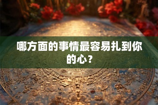 哪方面的事情最容易扎到你的心？