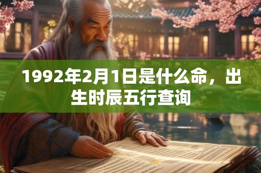 1992年2月1日是什么命，出生时辰五行查询
