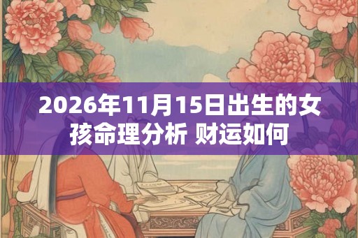 2026年11月15日出生的女孩命理分析 财运如何 2026年11月15日出生的女孩命理分析 财运如何