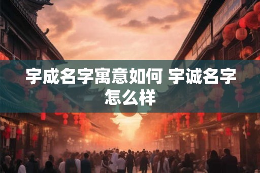 宇成名字寓意如何 宇诚名字怎么样