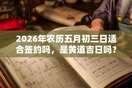 2026年农历五月初三日适合签约吗，是黄道吉日吗？