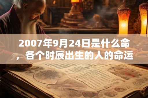 2007年9月24日是什么命，各个时辰出生的人的命运