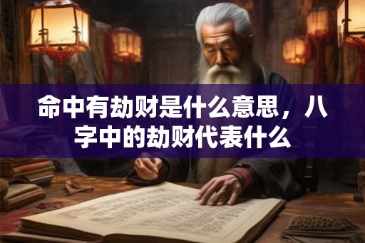 命中有劫财是什么意思，八字中的劫财代表什么