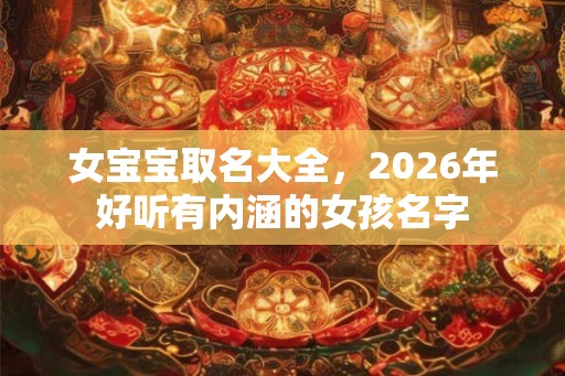 女宝宝取名大全，2026年好听有内涵的女孩名字
