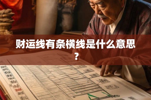 财运线有条横线是什么意思？