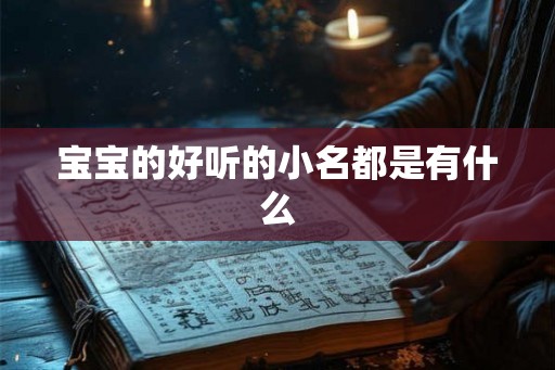 宝宝的好听的小名都是有什么