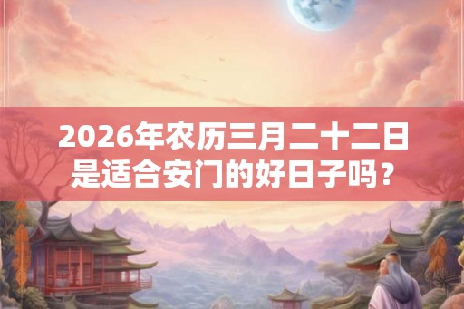 2026年农历三月二十二日是适合安门的好日子吗？