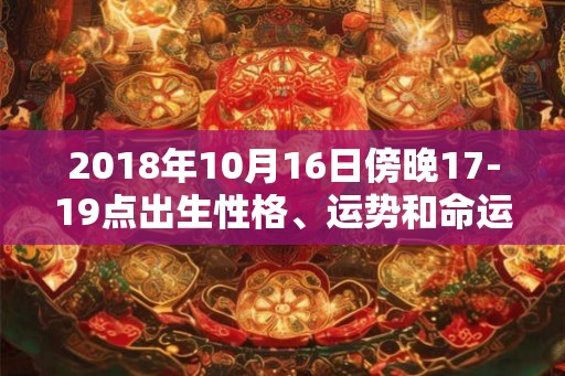 2018年10月16日傍晚17-19点出生性格、运势和命运