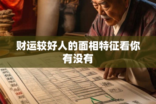 财运较好人的面相特征看你有没有