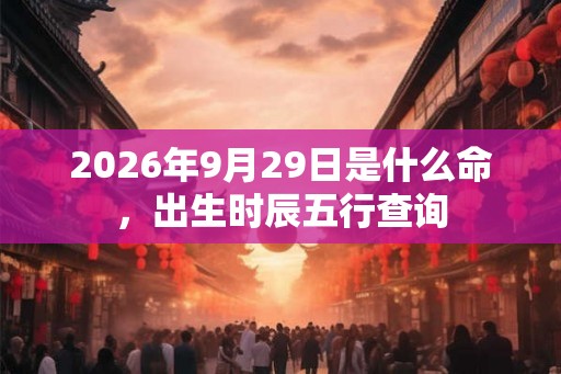 2026年9月29日是什么命，出生时辰五行查询