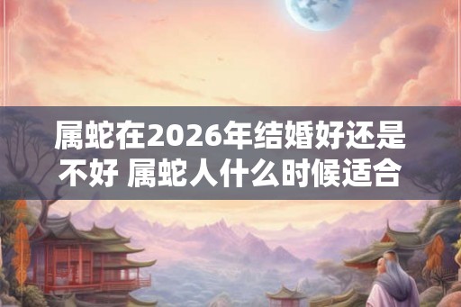 属蛇在2026年结婚好还是不好 属蛇人什么时候适合结婚