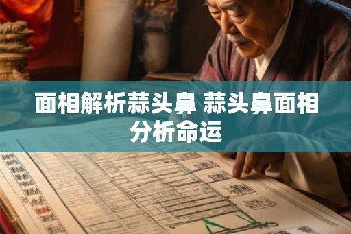 面相解析蒜头鼻 蒜头鼻面相分析命运