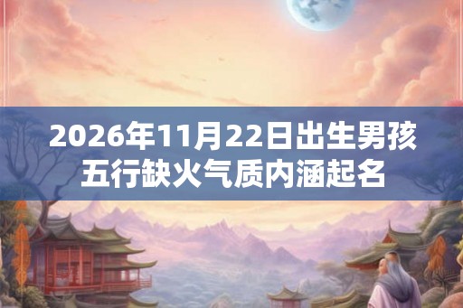 2026年11月22日出生男孩五行缺火气质内涵起名
