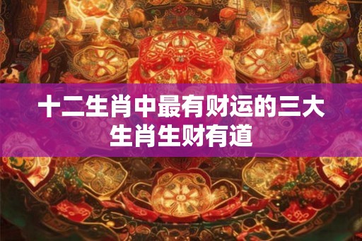 十二生肖中最有财运的三大生肖生财有道