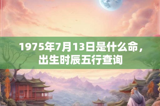 1975年7月13日是什么命,出生时辰五行查询 1975年7月13日是什么命,出生时辰五行查询