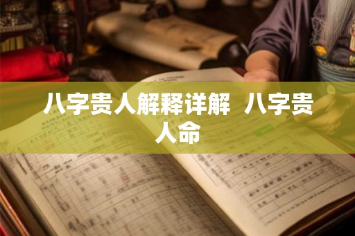 八字贵人解释详解  八字贵人命
