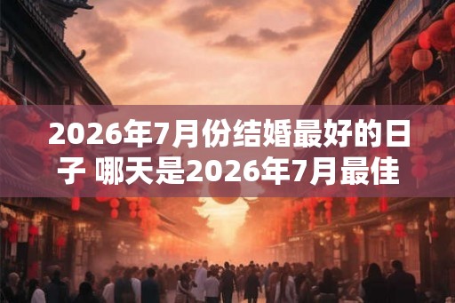 2026年7月份结婚最好的日子 哪天是2026年7月最佳婚礼日