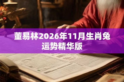 董易林2026年11月生肖兔运势精华版