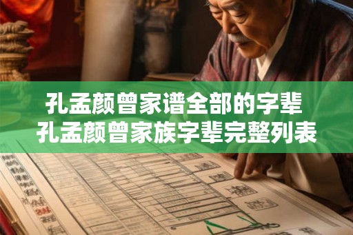孔孟颜曾家谱全部的字辈 孔孟颜曾家族字辈完整列表