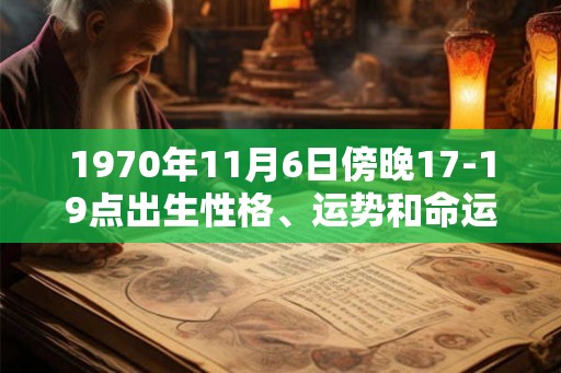 1970年11月6日傍晚17-19点出生性格、运势和命运