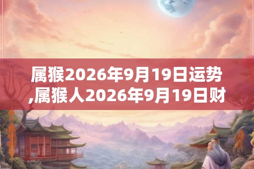 属猴2026年9月19日运势,属猴人2026年9月19日财运,生肖猴2026年9月19日运势
