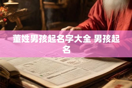 董姓男孩起名字大全 男孩起名