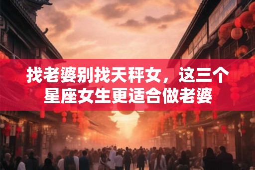 找老婆别找天秤女，这三个星座女生更适合做老婆
