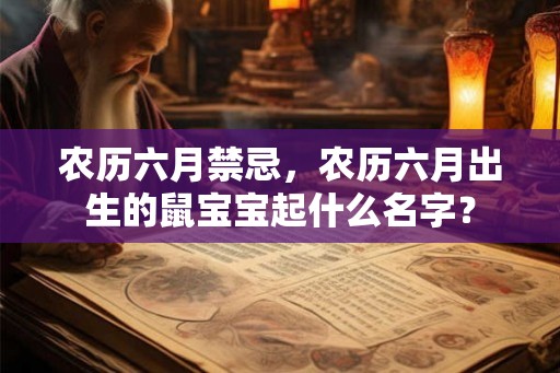 农历六月禁忌，农历六月出生的鼠宝宝起什么名字？