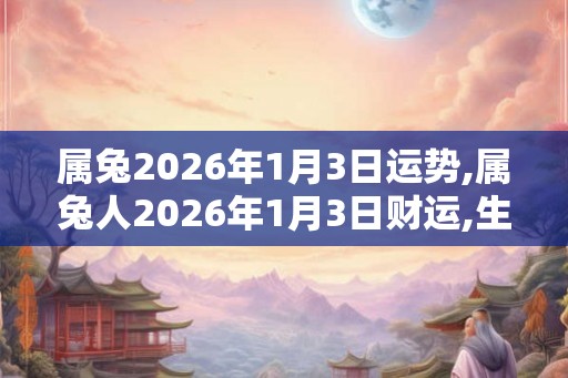 属兔2026年1月3日运势,属兔人2026年1月3日财运,生肖兔2026年1月3日运势