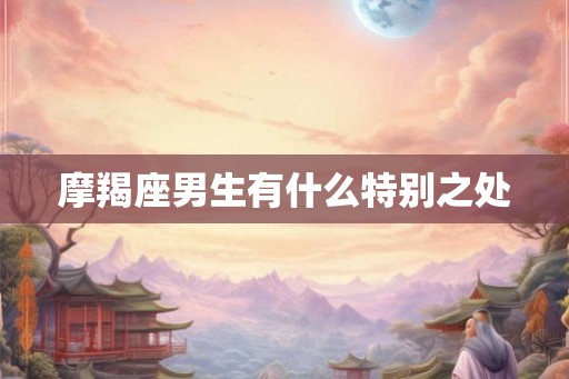 摩羯座男生有什么特别之处