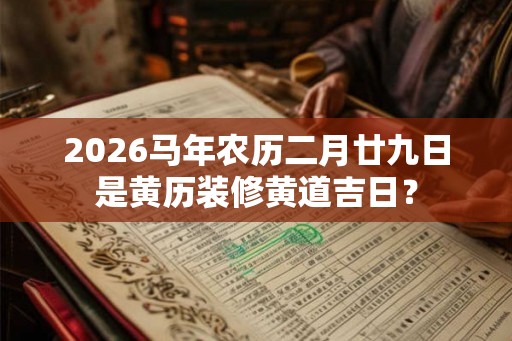 2026马年农历二月廿九日是黄历装修黄道吉日？