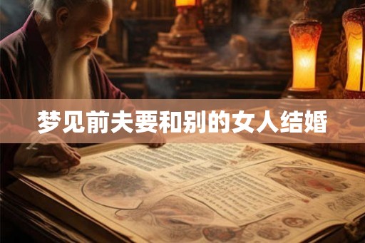 梦见前夫要和别的女人结婚