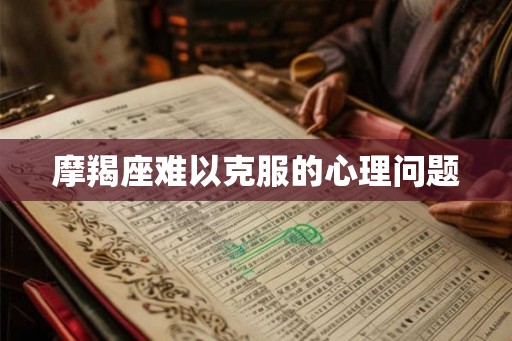 摩羯座难以克服的心理问题