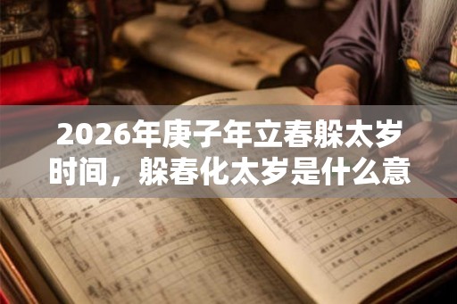 2026年庚子年立春躲太岁时间，躲春化太岁是什么意思？