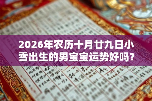 2026年农历十月廿九日小雪出生的男宝宝运势好吗？命理解析
