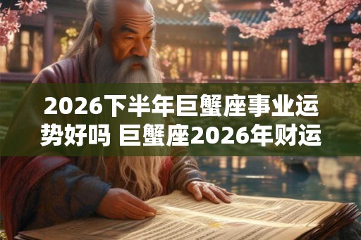 2026下半年巨蟹座事业运势好吗 巨蟹座2026年财运分析