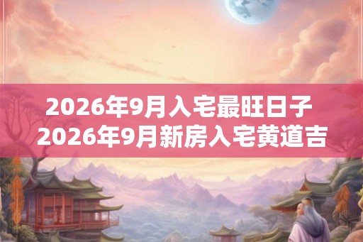 2026年9月入宅最旺日子 2026年9月新房入宅黄道吉日