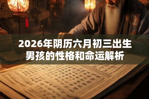 2026年阴历六月初三出生男孩的性格和命运解析