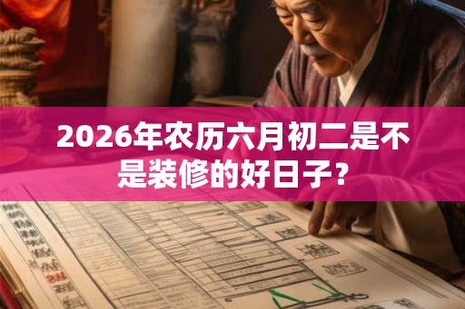 2026年农历六月初二是不是装修的好日子？