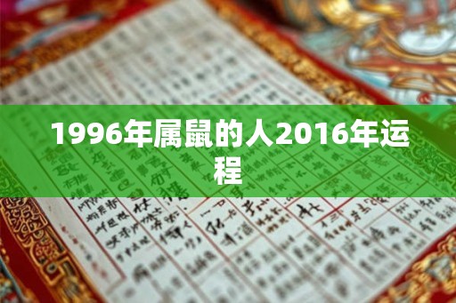 1996年属鼠的人2016年运程
