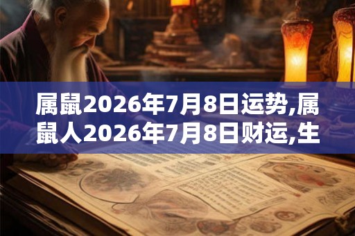 属鼠2026年7月8日运势,属鼠人2026年7月8日财运,生肖鼠2026年7月8日运势