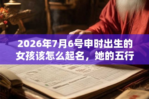 2026年7月6号申时出生的女孩该怎么起名，她的五行是什么？