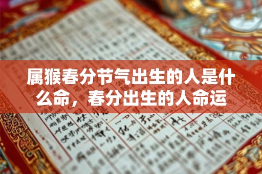 属猴春分节气出生的人是什么命，春分出生的人命运