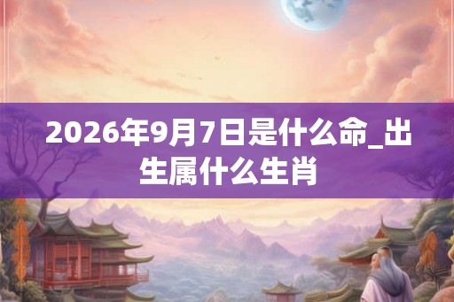 2026年9月7日是什么命_出生属什么生肖 2026年9月7日是什么命_出生属什么生肖